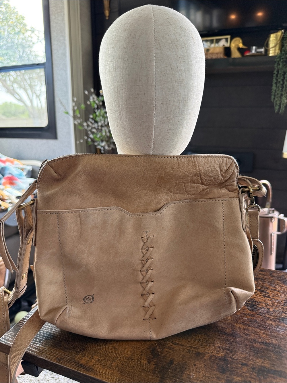 Leather Crossbody Bag in Tan - Classic Casual Style